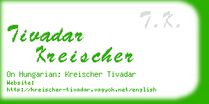 tivadar kreischer business card